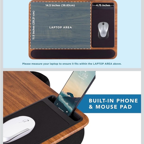 Wooden Laptop Lap Desk with Mouse Pad - Picture 2 of 6